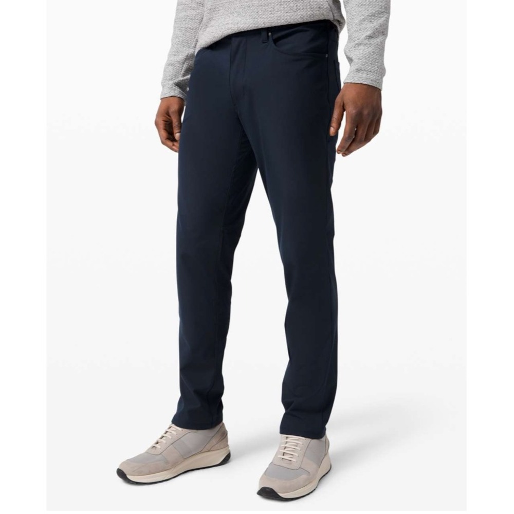 LULULEMON $128 Mens 38 True Navy Slim Straight ABC Pant Classic Warpstreme V7